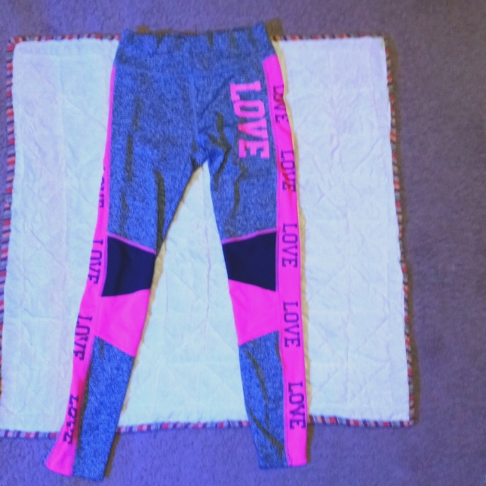 Gray black and pink leggings by Performance